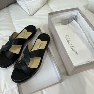 Jimmy Choo Elegant Black Slide Sandals